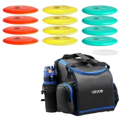 VEVOR Disc Golf Set, 12 PCS Flying Discs for Beginners, Disc Golf Starter Set, with Putter, Mid-Range, Driver, Including Mini Marker, Portable Backpack, for Outdoor Backyard, Lawn, Beach, and Park