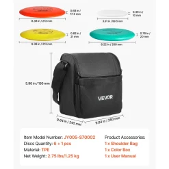 VEVOR Disc Golf Set, 6 PCS Flying Discs for Beginners, Disc Golf Starter Set, with Putter, Mid-Range, Driver, Including Mini Marker, Portable Backpack, for Outdoor Backyard, Lawn, Beach, and Park