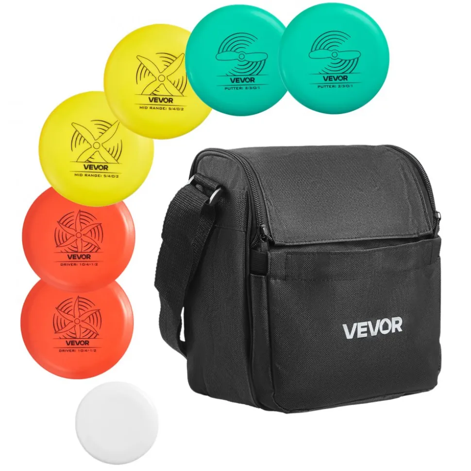 VEVOR Disc Golf Set, 6 PCS Flying Discs for Beginners, Disc Golf Starter Set, with Putter, Mid-Range, Driver, Including Mini Marker, Portable Backpack, for Outdoor Backyard, Lawn, Beach, and Park