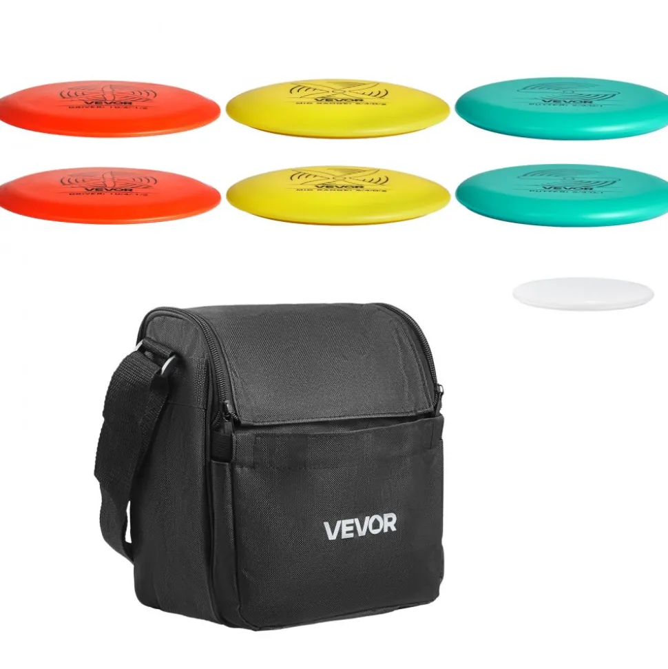 VEVOR Disc Golf Set, 6 PCS Flying Discs for Beginners, Disc Golf Starter Set, with Putter, Mid-Range, Driver, Including Mini Marker, Portable Backpack, for Outdoor Backyard, Lawn, Beach, and Park