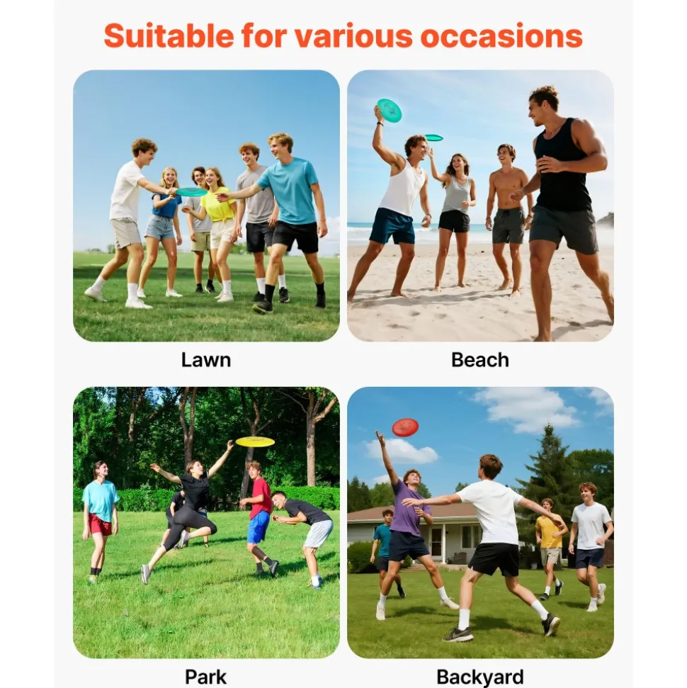 VEVOR Disc Golf Set, 6 PCS Flying Discs for Beginners, Disc Golf Starter Set, with Putter, Mid-Range, Driver, Including Mini Marker, Portable Backpack, for Outdoor Backyard, Lawn, Beach, and Park