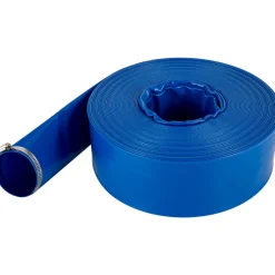 VEVOR Discharge Hose, 3" x 105', PVC Lay Flat Hose, Heavy Duty Backwash Drain Hose with Clamps, Weather-proof & Burst-proof, Ideal for Swimming Pool & Water Transfer, Blue