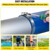 VEVOR Discharge Hose, 4" x 105', PVC Lay Flat Hose, Heavy Duty Backwash Drain Hose with Clamps, Weather-proof & Burst-proof, Ideal for Swimming Pool & Water Transfer, Blue