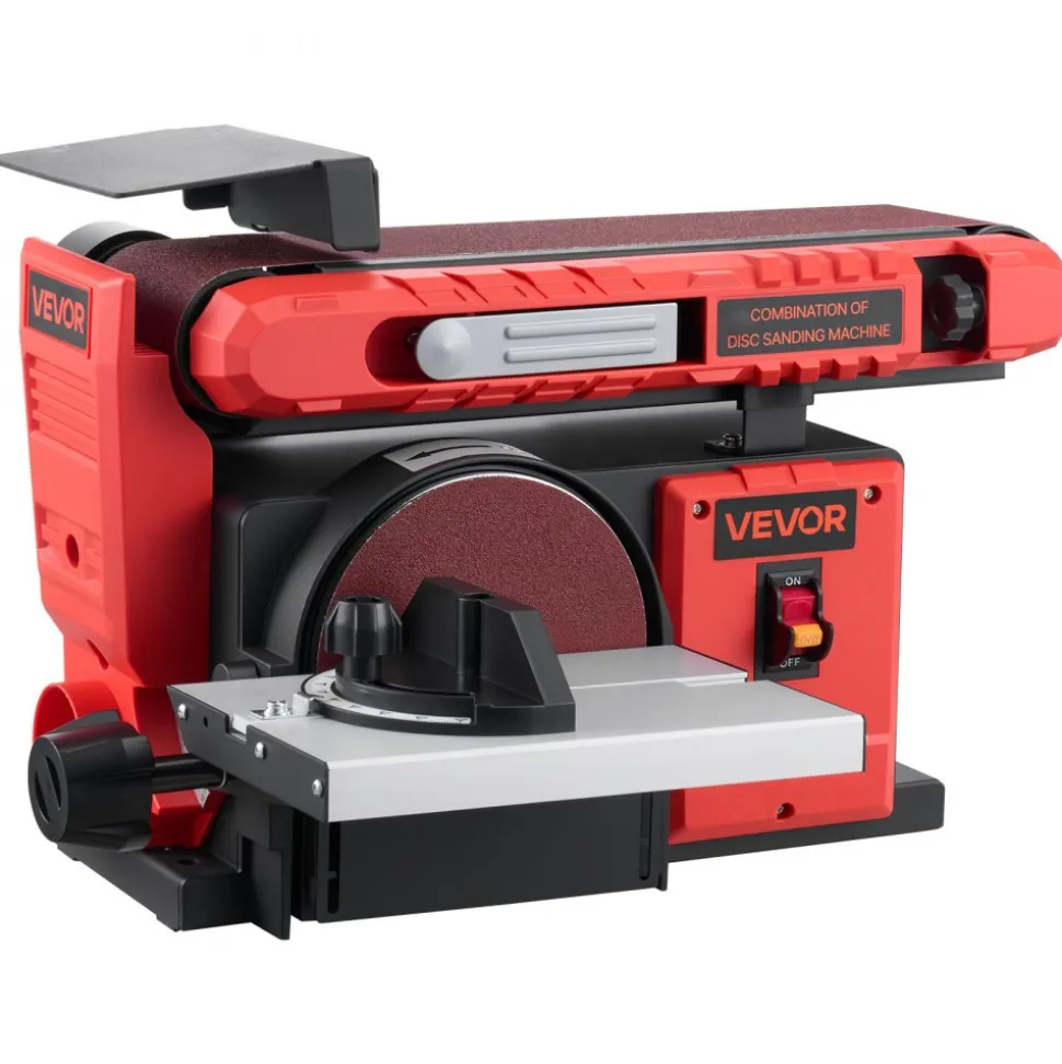 VEVOR 6" Disc Sander & 4" x 36" Belt Sander, 400W Professional Belt Disc Sanders Combo with 0 - 45° Adjustable Worktable & Dust Collection Port for Woodworking, Knife Sharpening, DIY Crafting