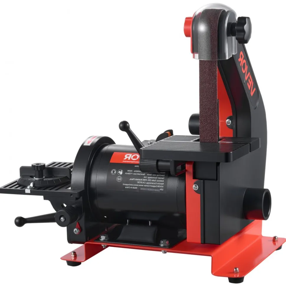 VEVOR 5" Disc Sander & 1" x 30" Belt Sander, 250W Benchtop Belt Disc Sanders Combo with 0 - 45° Adjustable Worktable & Dust Collection Ports for Woodworking, Furniture Refinishing, DIY Crafting