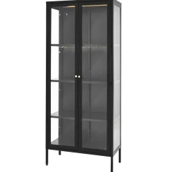 VEVOR Display Cabinet with Glass Door, 66 in Tall 4-Tier Lighted Display Case with 3 Color Lights, Metal Storage Cabinet  with 3 Adjustable Shelves, Curio Cabinet for Collectibles Figures Trophy