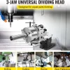 VEVOR Dividing Head BS-0 5Inch 3 Jaw Chuck Dividing Head Set Precision Semi Universal Dividing Head for Milling Machine Rotary Table Tailstock Milling Set (5 Inch Chuck)