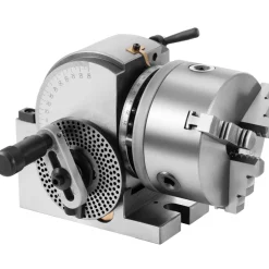 VEVOR Dividing Head BS-0 5Inch 3 Jaw Chuck Dividing Head Set Precision Semi Universal Dividing Head for Milling Machine Rotary Table Tailstock Milling Set (5 Inch Chuck)