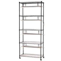 VEVOR DIY Plant Shelf with Grow Lights, 71 in Tall Indoor Plant Stand with Wheels, 192W 5000K Full Spectrum Grow Lights, Heavy Duty Metal Plants Display Rack, Flower Pot Holder for Seed Starting