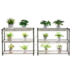 VEVOR DIY Plant Shelf with Grow Lights, 71 in Tall Indoor Plant Stand with Wheels, 192W 5000K Full Spectrum Grow Lights, Heavy Duty Metal Plants Display Rack, Flower Pot Holder for Seed Starting