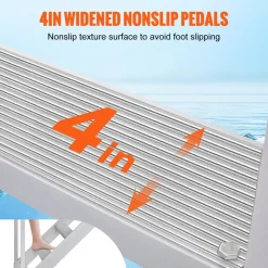 VEVOR Dock Ladder, 43''-51'' Adjustable Height, 500 lbs Load Capacity, Aluminum Alloy 6 Steps Pontoon Boat Ladder with Dual Handrails & Nonslip Mat, Ideal for Ship/Lake/Pool/Marine Boarding