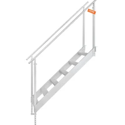 VEVOR Dock Ladder, 43''-51'' Adjustable Height, 500 lbs Load Capacity, Aluminum Alloy 6 Steps Pontoon Boat Ladder with Dual Handrails & Nonslip Mat, Ideal for Ship/Lake/Pool/Marine Boarding