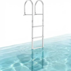 VEVOR Dock Ladder, Removable 5 Steps, 500 lbs Load Capacity, Aluminum Alloy Pontoon Boat Ladder with 3.1'' Wide Step & Nonslip Rubber Mat, Easy to Install for Ship/Lake/Pool/Marine Boarding