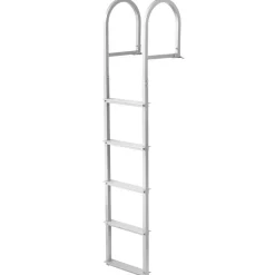 VEVOR Dock Ladder, Removable 5 Steps, 500 lbs Load Capacity, Aluminum Alloy Pontoon Boat Ladder with 3.1'' Wide Step & Nonslip Rubber Mat, Easy to Install for Ship/Lake/Pool/Marine Boarding