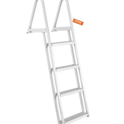 VEVOR Dock Ladder, Removable 4 Steps, 350 lbs Load Capacity, Aluminum Alloy Pontoon Boat Ladder with 4'' Wide Step & Nonslip Mat, Easy to Install for Ship/Lake/Pool/Marine Boarding