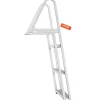 VEVOR Dock Ladder, Removable 3 Steps, 350 lbs Load Capacity, Aluminum Alloy Pontoon Boat Ladder with 4'' Wide Step & Nonslip Mat, Easy to Install for Ship/Lake/Pool/Marine Boarding
