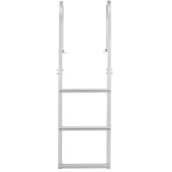 VEVOR Dock Ladder, Removable 3 Steps, 500 lbs Load Capacity, Aluminum Alloy Pontoon Boat Ladder with 3.1'' Wide Step & Nonslip Rubber Mat, Easy to Install for Ship/Lake/Pool/Marine Boarding