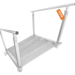 VEVOR Dock Ladder 4 Step, Dock Stairs 30''-38'' Adjustable Height, 500 lbs Load Capacity, Aluminum Pontoon Boat Ladder with Dual Handrails & Nonslip Mat for Ship/Lake/Pool/Marine Boarding