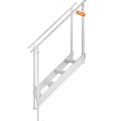 VEVOR Dock Ladder 4 Step, Dock Stairs 30''-38'' Adjustable Height, 500 lbs Load Capacity, Aluminum Pontoon Boat Ladder with Dual Handrails & Nonslip Mat for Ship/Lake/Pool/Marine Boarding
