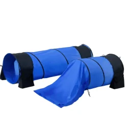 VEVOR Dog Agility Training Equipment, 7 PCS Set Upgrade w/ Adjustable High Hurdles,6 Weave Poles,2 Tunnels,Jump Ring,Pause Box,Whistle,Foldable Bowl,Puppy Obstacle Course Kit w/ 3 Bags
