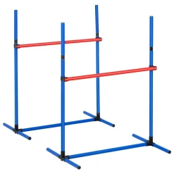 VEVOR Dog Agility Training Equipment, 4 PCS Set - Adjustable High Hurdles and Jump Ring, Puppy Obstacle Course Jump Starter Kit with Poles Storage Bag for Backyard, Indoor, Outdoor
