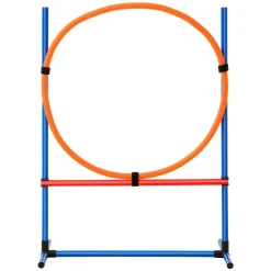 VEVOR Dog Agility Training Equipment, 4 PCS Set - Adjustable High Hurdles and Jump Ring, Puppy Obstacle Course Jump Starter Kit with Poles Storage Bag for Backyard, Indoor, Outdoor