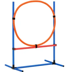 VEVOR Dog Agility Training Equipment, 4 PCS Set - Adjustable High Hurdles and Jump Ring, Puppy Obstacle Course Jump Starter Kit with Poles Storage Bag for Backyard, Indoor, Outdoor