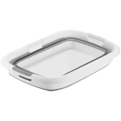 VEVOR Dog Bathtub, Collapsible Dog Bath Tub, Pet Bathing Grooming Wash Shower Station, Portable Space-saving & Stable Support, Built-In Drainage Hole for Small Pet Puppy Doggie Cat Outdoor, Gray White