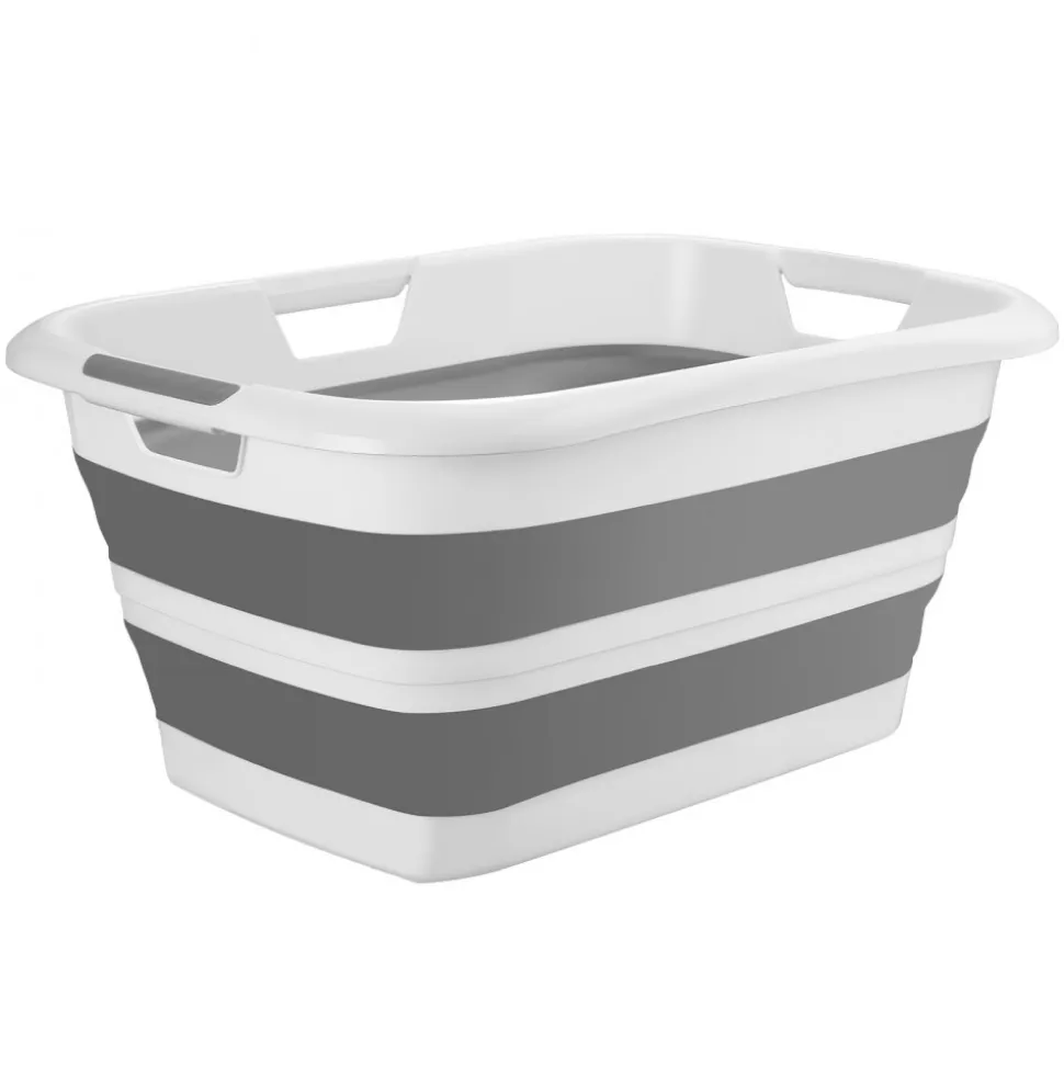 VEVOR Dog Bathtub, Collapsible Dog Bath Tub, Pet Bathing Grooming Wash Shower Station, Portable Space-saving & Stable Support, Built-In Drainage Hole for Small Pet Puppy Doggie Cat Outdoor, Gray White