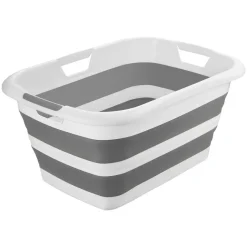 VEVOR Dog Bathtub, Collapsible Dog Bath Tub, Pet Bathing Grooming Wash Shower Station, Portable Space-saving & Stable Support, Built-In Drainage Hole for Small Pet Puppy Doggie Cat Outdoor, Gray White