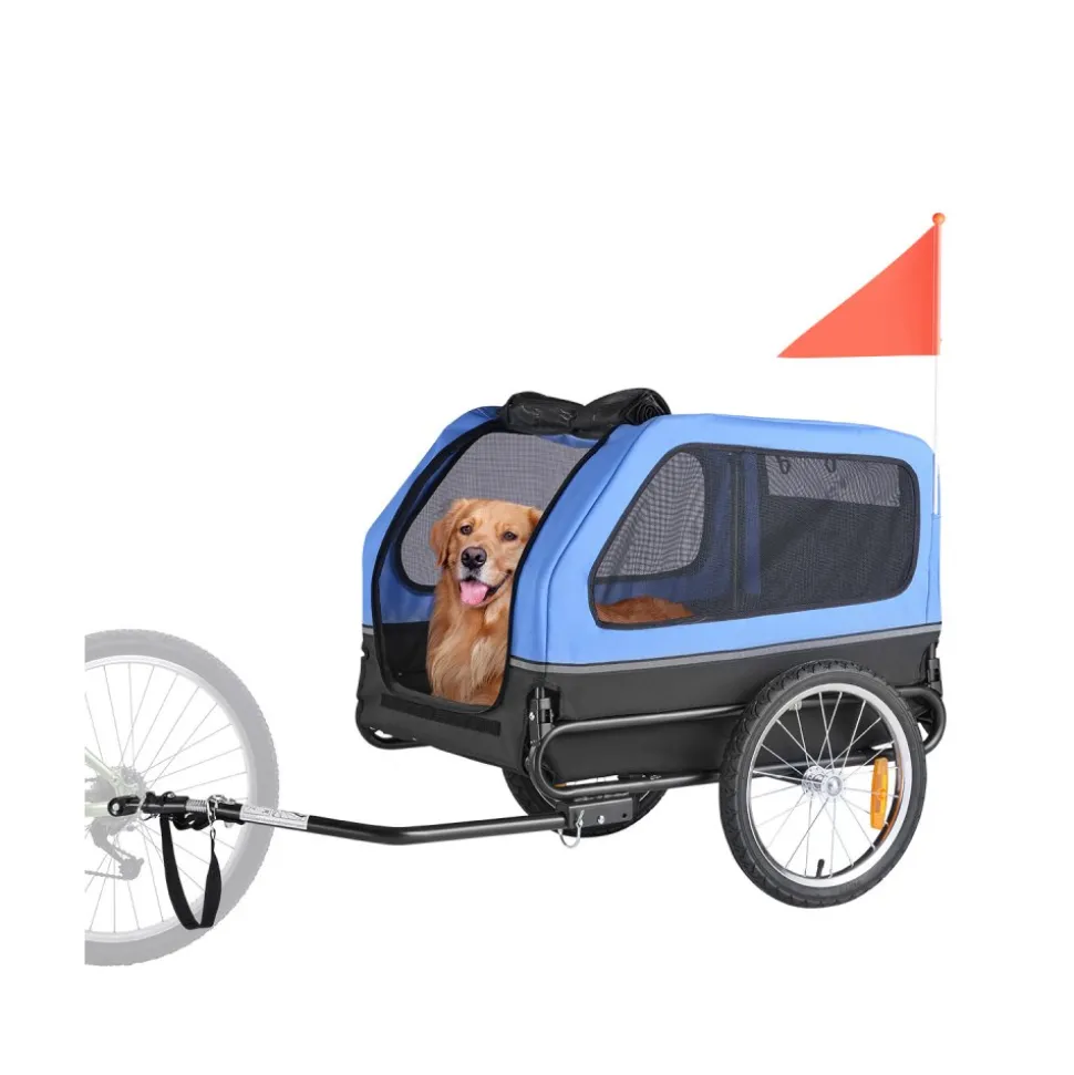 VEVOR Dog Bike Trailer, Supports up to 88 lbs, Pet Cart Bicycle Carrier for Small & Large Dogs, Easy Folding Frame with Quick Release Wheel, Universal Bicycle Coupler, Reflector, Flag, Internal Leash