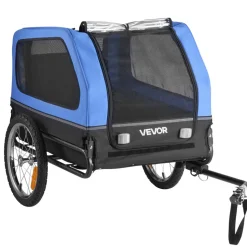VEVOR Dog Bike Trailer, Supports up to 88 lbs, Pet Cart Bicycle Carrier for Small & Large Dogs, Easy Folding Frame with Quick Release Wheel, Universal Bicycle Coupler, Reflector, Flag, Internal Leash