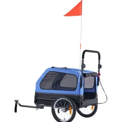 VEVOR Dog Bike Trailer, Supports up to 88 lbs, 2-in-1 Pet Stroller Cart Bicycle Carrier for Small & Large Dogs, Easy Folding Frame with Quick Release Wheel, Universal Bicycle Coupler, Internal Leash