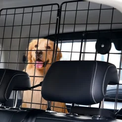VEVOR Dog Car Barrier, 36.6"-60" Adjustable Car Divider for Trunk Cargo Area, Universal-Fit Back Seat Heavy-Duty Wire Mesh Dogs Separator Guard Net, Vehicle Pet Barrier for Sedans, Trucks and SUVs