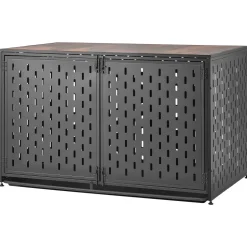 VEVOR Dog Crate Furniture, 48 Inch Heavy Duty Dog Kennel Furniture Indoor for Large Dogs, Sturdy Steel Decorative Pet Cage House End Table with 3 Doors, Detachable Tray & Escape-Proof Locks, Black