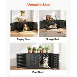 VEVOR Dog Crate Furniture, 48 Inch Heavy Duty Dog Kennel Furniture Indoor for Large Dogs, Sturdy Steel Decorative Pet Cage House End Table with 3 Doors, Detachable Tray & Escape-Proof Locks, Black