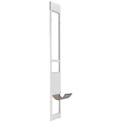 VEVOR Dog Door for Sliding Glass Door, 75 7/8"-80 11/16" Adjustable Height Doggy Door for Sliding Doors, Aluminum Frame Tempered Glass Pet Door with Hinge Structure Flap and Lock for Medium-Sized Dogs