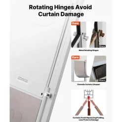 VEVOR Dog Door for Sliding Glass Door, 91 to 96 in Adjustable Height, Aluminum Alloy Frame with Metal Rotating Hinges, Lock Design, 10 1/4 x 16 1/4 in Flap, Sliding Glass Pet Door for Renters