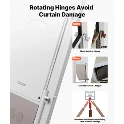 VEVOR Dog Door for Sliding Glass Door, 75 7/8" to 80 11/16" Adjustable Height, Aluminum Alloy Frame with Flap and Lock, for Extra Large-Sized Dogs, 180° Swing-Open Sliding Glass Pet Doors