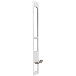 VEVOR Dog Door for Sliding Glass Door, 75 7/8" to 80 11/16" Adjustable Height, Aluminum Alloy Frame with Flap and Lock, for Extra Large-Sized Dogs, 180° Swing-Open Sliding Glass Pet Doors