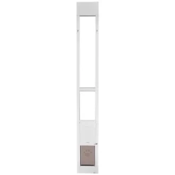 VEVOR Dog Door for Sliding Glass Door, 91 to 96 in Adjustable Height, Aluminum Alloy Frame with Metal Rotating Hinges, Lock Design, 8 1/4 x 12 1/4 in Flap, Sliding Glass Pet Door for Renters