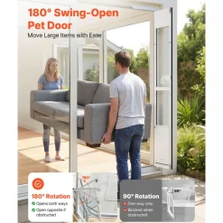 VEVOR Dog Door for Sliding Glass Door, 75 7/8