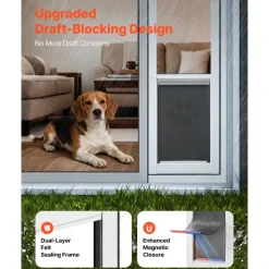 VEVOR Dog Door for Sliding Glass Door, 75 7/8