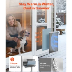 VEVOR Dog Door for Sliding Glass Door, 75 7/8