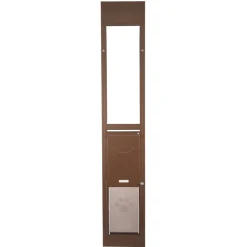 VEVOR Dog Door for Sliding Glass Door, 75 7/8 to 80 11/16 in Adjustable Height, Aluminum Alloy Frame with Rotating Hinges, Lock Design, 10 1/4 x 16 1/4 in Flap, Sliding Glass Pet Door for Renters