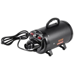 VEVOR Dog Dryer, 2000W/2.7HP Dog Blow Dryer, Pet Grooming Dryer with Adjustable Speed and Temperature Control, Pet Hair Dryer with 4 Nozzles and Extendable Hose, Black