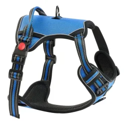 VEVOR Dog Harness for Large Dogs, No Pull Adjustable Dog Vest Pet Harness, with 5ft Leash, Handle, Metal Rings, Buckles, Reflective Stitching 600D Oxford Fabric, for Training, Walking, and Hiking