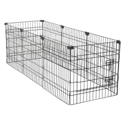 VEVOR Dog Playpen 24 Inch 8 Panels Exercise Pen with Top Cover & Bottom Pad, Indoor Foldable Metal Pet Fence with Door, Heavy Duty Puppy Crate Kennel Pen for Dogs, Cats, and Other Small Animals, Black