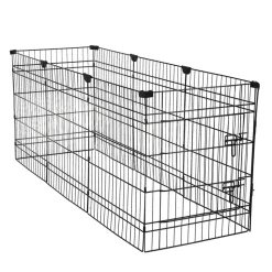 VEVOR Dog Playpen 30 Inch 8 Panels Foldable Exercise Pen with Bottom Pad, Indoor Metal Pet Fence with Door, Heavy Duty Puppy Crate Kennel, Pet Playpen for Dogs, Cats, and Other Small Animals, Black