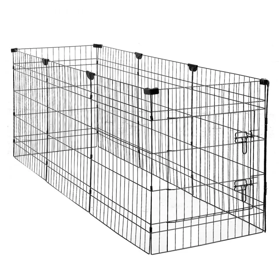 VEVOR Dog Playpen 30 Inch 8 Panels Foldable Exercise Pen with Top Cover, Indoor Metal Pet Fence with Door, Heavy Duty Puppy Crate Kennel, Pet Playpen for Dogs, Cats, and Other Small Animals, Black